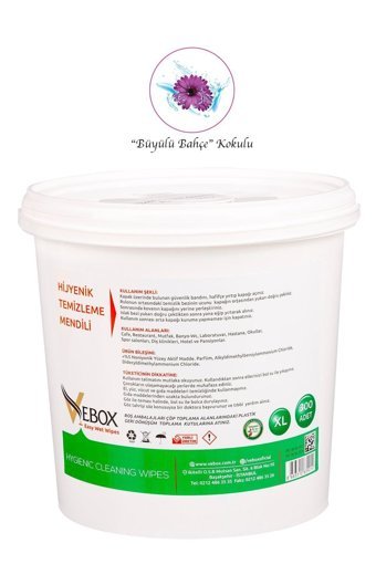 Vebox Easy Wet Wipes Büyülü Bahçe Kova Eko 300 Yaprak Islak Mendil