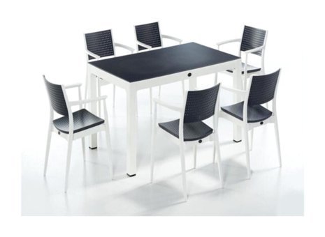 Novussi Liverno V2 Plastik 6'lı Bahçe Koltuğu Beyaz