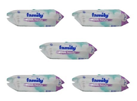 Family 100 Yaprak 5'li Paket Islak Mendil