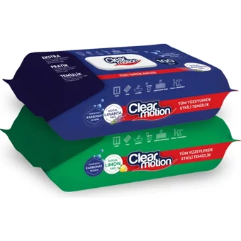 Clear Motion 100 Yaprak 8'li Paket Yüzey Temizleme Mendili