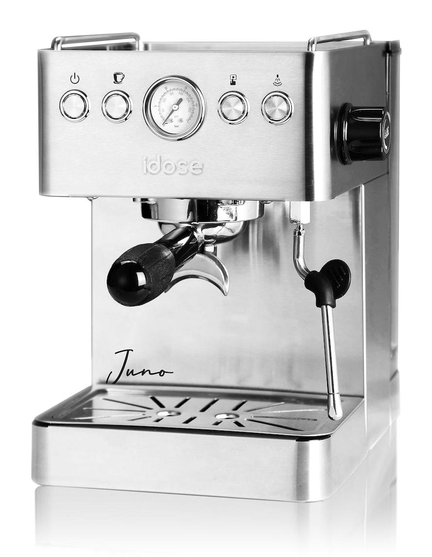 İdose 1500 W Çelik Kapsülsüz Öğütücülü Yarı Otomatik Espresso Makinesi Gri