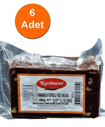 Kardeşler Kakaolu Cevizli Helva 6x400 gr