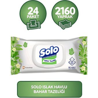 Solo Tüm Yüzeyler 90 Yaprak 24'lü Paket Islak Havlu