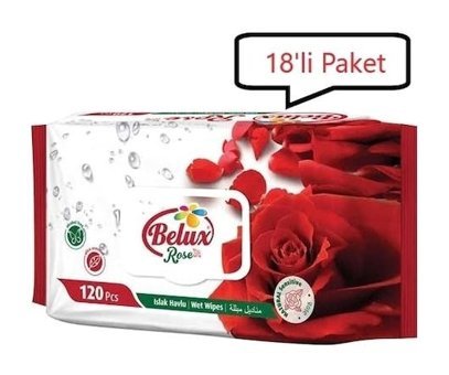 Belux Gül Kokulu 120 Yaprak 18'li Paket Islak Mendil