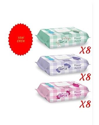 Baby Turco Çiçek Demeti 90 Yaprak 24'lü Paket Islak Mendil