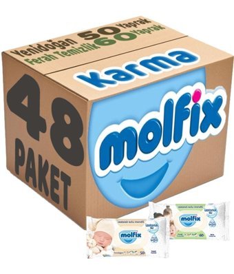 Molfix Izotonik Sulu Karma 55 Yaprak 48'li Paket Islak Mendil