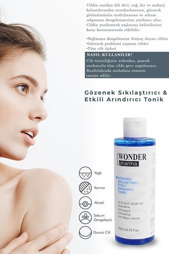 Markiss Tüm Ciltler İçin Aha+Bha Gözenek Sıkılaştırıcı Yüz Temizleyici Losyon Tonik 200 ml