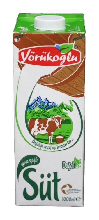 Yörükoğlu Yarım Yağlı Süt 1 lt