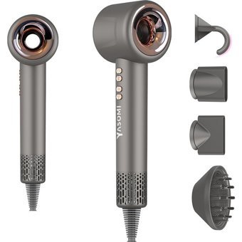 Yasomi X13 5in1 Vigolu İyonlu 1600 W Mini Standart Saç Kurutma Makinesi Gri