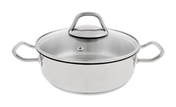 Emsan Malta Cam 2 Parça 24 cm Paslanmaz Çelik Basık Karnıyarık Tenceresi