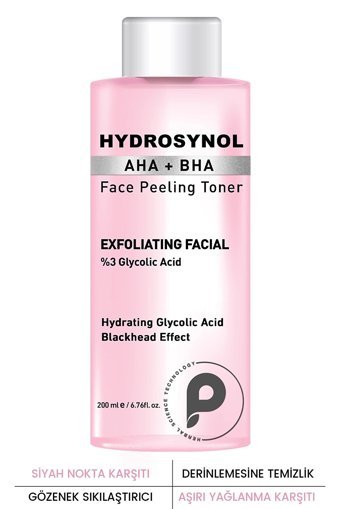 Procsın Hydrosynol Tüm Ciltler İçin Aha+Bha Gözenek Sıkılaştırıcı Yüz Temizleyici Losyon Tonik 200 ml