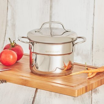 Emsan Compact Mini Paslanmaz Çelik 2 Parça 14 cm Paslanmaz Çelik Derin Tencere
