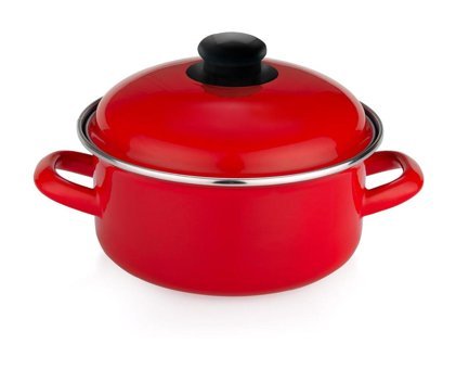 Schafer Komfort Pişir Sakla Emaye 2 Parça 18 cm Emaye Derin Tencere Kırmızı