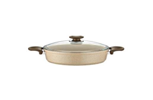Gülsan Safran Cam 2 Parça 28 cm Granit Basık Karnıyarık Tenceresi