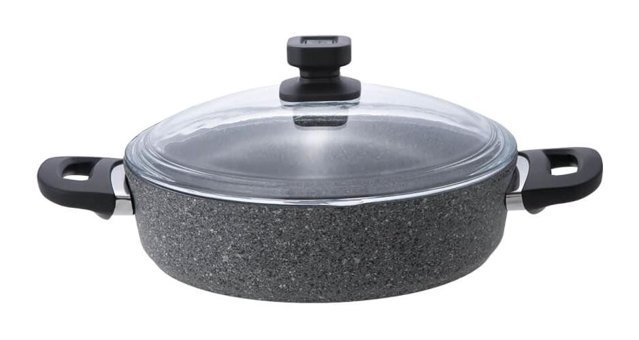Emsan Cam 2 Parça 26 cm Titanyum Granit Basık Karnıyarık Tenceresi