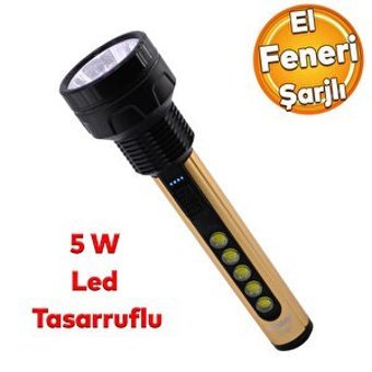 Badem10 Basmalı LED Şarjlı El Feneri