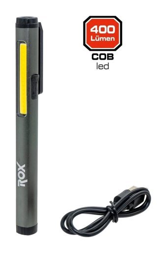 Rox Basmalı 400 Lümen LED Şarjlı Kalem Feneri