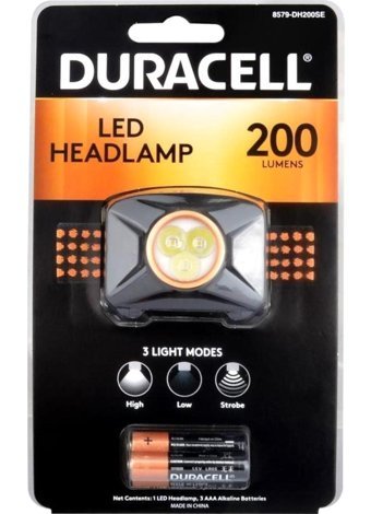 Duracell Basmalı 200 Lümen Pilli Kafa Feneri