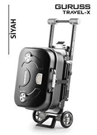 Guruss Travel-X Taşınabilir Kömürlü Katlanır Bacasız Kapaklı Dikdörtgen Tekerlekli Ayaklı Mangal