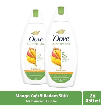 Dove Badem Özü-Mango Yağı Nemlendirici Vegan Duş Jeli 2x450 ml