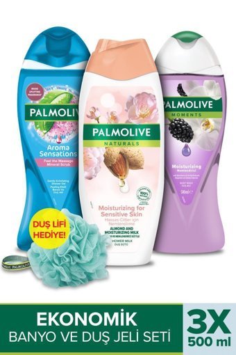 Palmolive Massage Karışık Nemlendirici Duş Jeli 3x500 ml