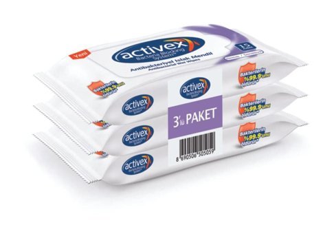 Activex Hassas Antibakteriyel 15 Yaprak 3'lü Paket Islak Mendil