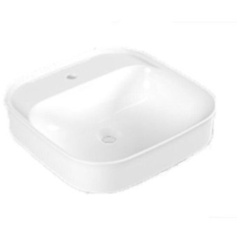 Serel 3051txs110h Tekli 46 cm Seramik Kare Lavabo Beyaz