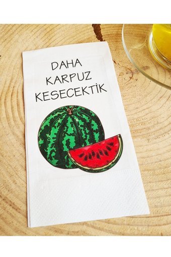 PekShop Daha Karpuz Kesecektik Desenli Kağıt Peçete 20'li