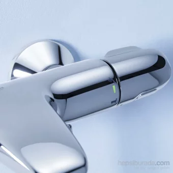 Grohe Grohe Krom Çiftli Çevirmeli Dereceli Yarı Ankastre Kare Banyo Bataryası Gümüş