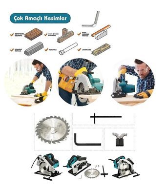 Prohummer PH-TS011 1400 W 5500 devir/dk 180 mm Açılı Kesim Kablolu Elektrikli Daire Testere