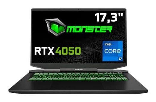 Monster Abra A7 V14.6.2 Harici GeForce RTX 4050 Intel Core i7 3700H 32 GB DDR4 1 TB 17.3 inç FHD FreeDos Gaming Notebook