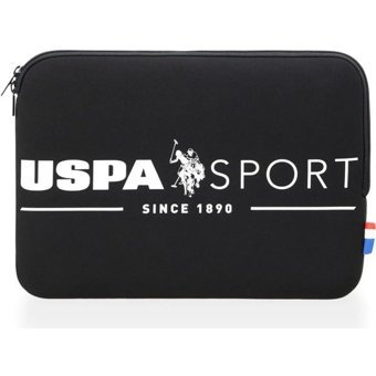U.S. Polo Assn. Baskılı Tek Gözlü Polyester 13.3 inç Laptop Kılıfı Siyah