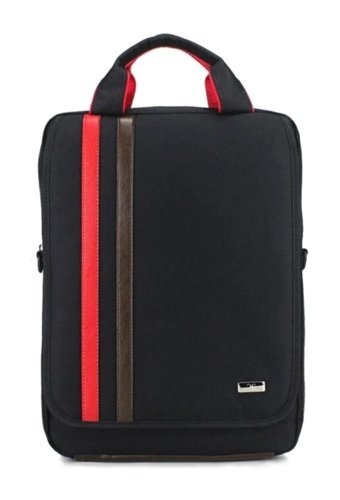Case Club 1406 Düz Tek Gözlü Su Geçirmez Kumaş 15.6 inç Askılı Laptop Çantası Siyah