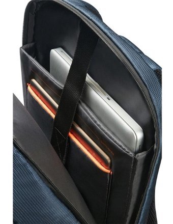 Samsonite Qibyte 16N-01-004 Düz Üç Gözlü Polyester 14.1 inç Sırt Çantası Laptop Çantası Mavi