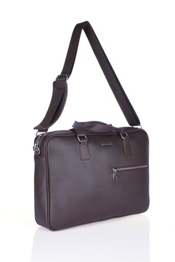 Pierre Cardin 01pc001180 Düz İki Gözlü Suni Deri Evrak Çantası Kahverengi