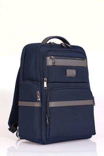 Pierre Cardin 01PC00302 Düz Dört Gözlü Kumaş Sırt Çantası Laptop Çantası Lacivert