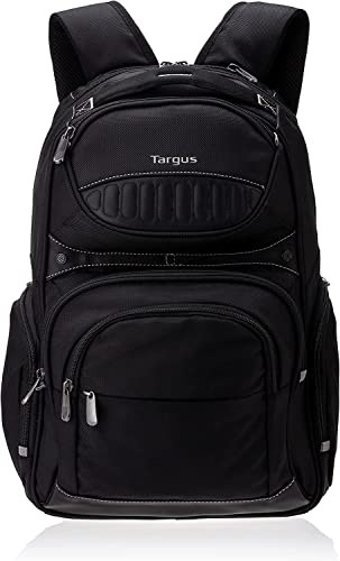 Targus Legend Düz Dört Gözlü Kumaş 16 inç Sırt Çantası Laptop Çantası Siyah