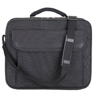 Plm Pl-04-DR69 Düz İki Gözlü Kumaş 17 inç Askılı Laptop Çantası Siyah