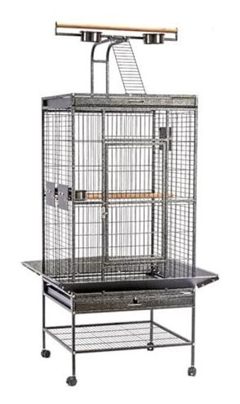 Cocody Pet B10L Çatılı Ayaklı Dikdörtgen Papağan Kafesi Siyah