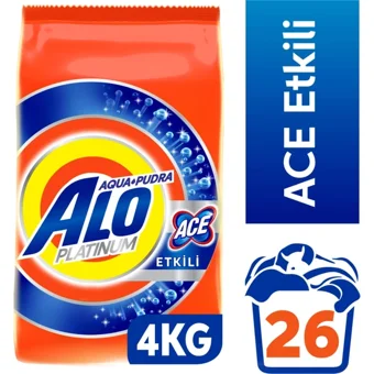 Alo Aquapudra Platinum Renkliler ve Beyazlar İçin 26 Yıkama Toz Deterjan 4 kg