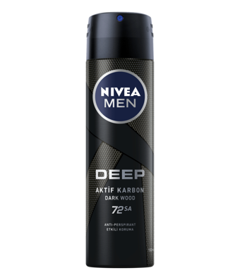 Nivea Deep Dark Wood Pudrasız Ter Önleyici Antiperspirant Sprey Erkek Deodorant 150 ml