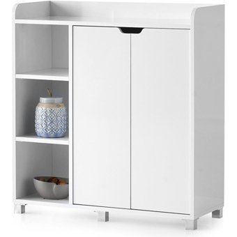 Sivas Gözde Mobilya Dresuar 2 Kapaklı 7 Raflı Çok Amaçlı Dolap Beyaz 72 x 36 x 100 cm