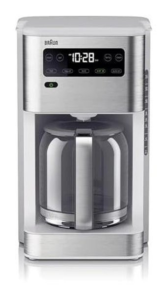 Braun KF5650WH PureFlavor Zaman Ayarlı Plastik Filtreli Karaf 1250 ml Hazneli 14 Fincan Gri Filtre Kahve Makinesi