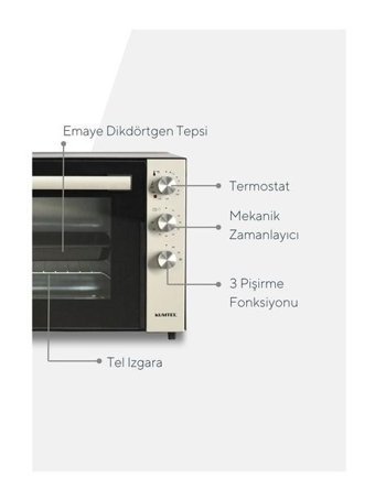Kumtel LX-9320 70 lt Izgaralı Mini Fırın Siyah
