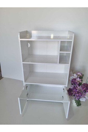 Aysima Home 2 Kapaklı 5 Raflı Çok Amaçlı Dolap Beyaz 122 x 72 x 40 cm