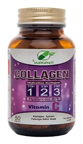 Yurdavit Hyaluronic Acid-C Vitamini Tablet Kolajen 50x900 mg