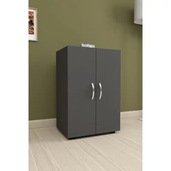 Bofigo 2 Kapaklı 2 Raflı Çok Amaçlı Dolap Antrasit 74 x 49 x 32 cm