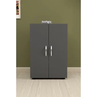 Bofigo 2 Kapaklı 2 Raflı Çok Amaçlı Dolap Antrasit 74 x 49 x 32 cm
