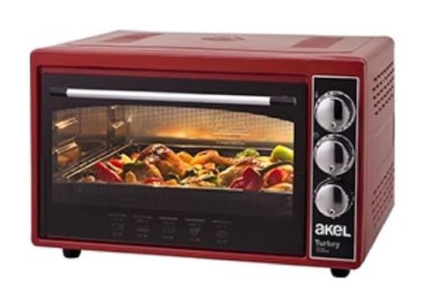 Akel AF380 38 lt Izgaralı Midi Fırın Bordo