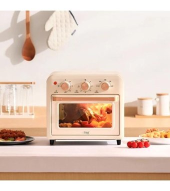 Fressi AF-01 13 lt Izgaralı Retro Midi Fırın Bej